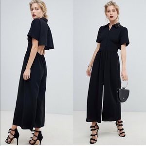 NWT ASOS DESIGN Shirt Tea Jumpsuit with Open Back